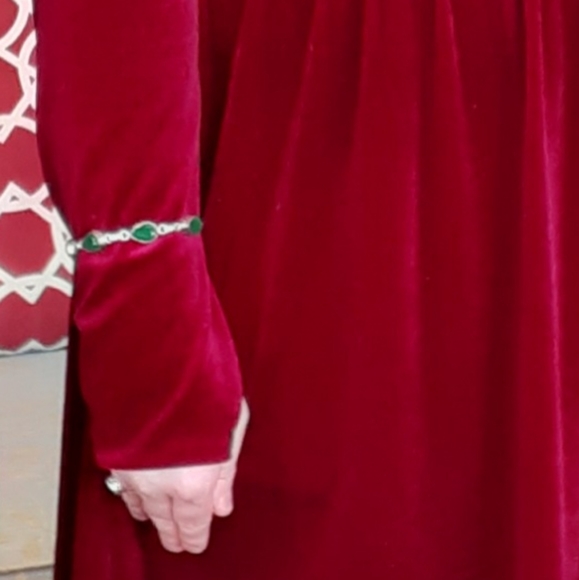 Sterling Silver Faux Emerald Jewelry Set:Necklace,Earrings,Bracelet,Ring,Worn 1x - Picture 2 of 9